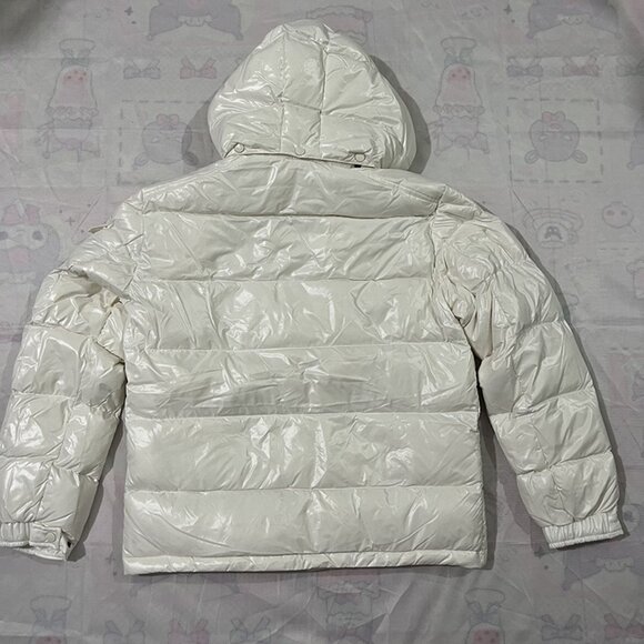 Moncler White Zip-Up Hooded Down Jacket - Picture 2 of 12